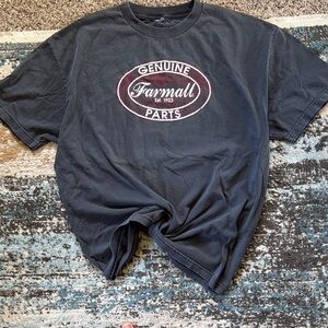 Vintage Men’s Large Genuine Farmall Parts Graphic Grey Cotton T Shirt